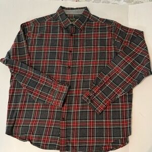 Eddie Bauer Gray Flannel Button Down Shirt Sz XXL‎ SU7256
